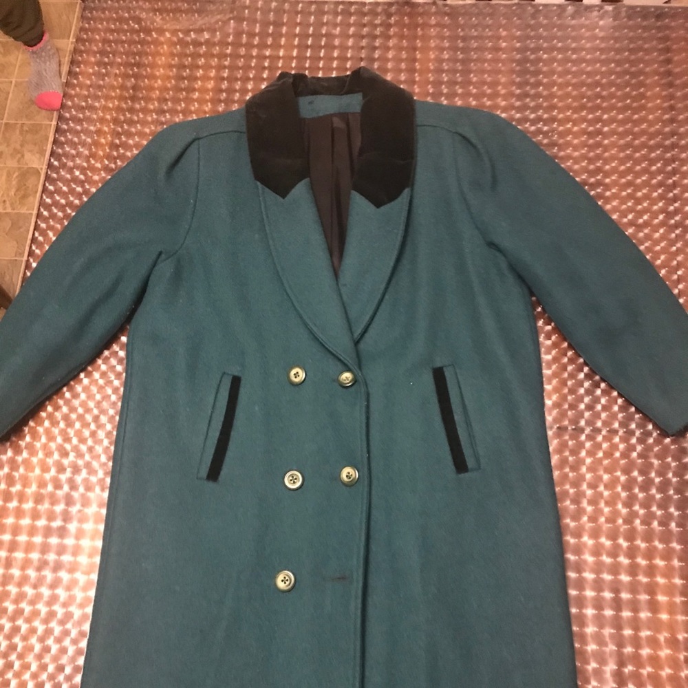 Emerald green wool coat